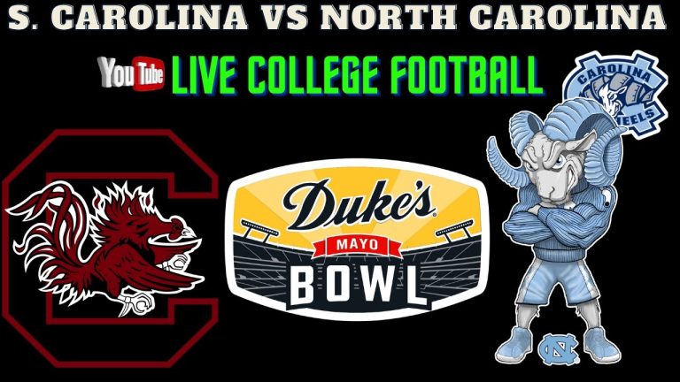 South Carolina Gamecocks vs North Carolina Tarheels 🔴LIVE CFB Football || Duke's Mayo Bowl