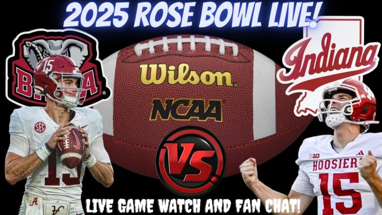 Alabama vs Indiana 🔴LIVE CFB Watch 2025 Rose Bowl  🏈 Play By Play Reaction