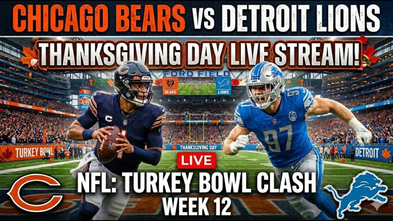 NFL LIVE: Chicago Bears vs. Detroit Lions | Thanksgiving Day Turkey Bowl (Week 12)