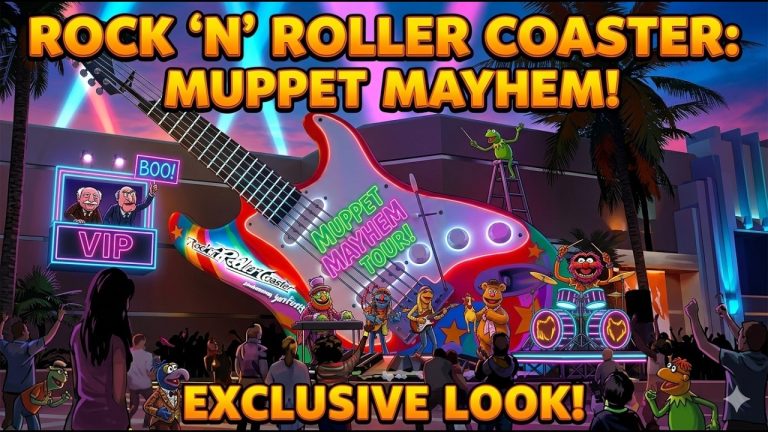 NEW Muppets Rock 'n' Roller Coaster Full Queue & Pre-Show Tour!