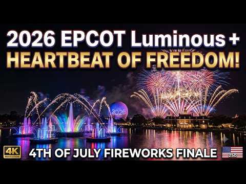 EPCOT Luminous & Heartbeat of Freedom 2026 | Full 4th of July Fireworks (America 250)