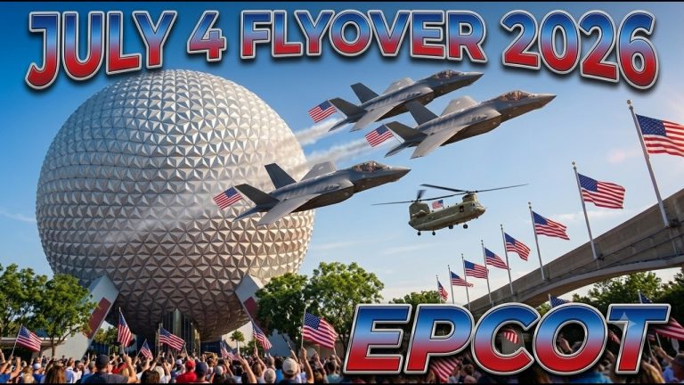 4th of July Military FLYOVER at EPCOT 2026! 🇺🇸✈️ (Insane View!)