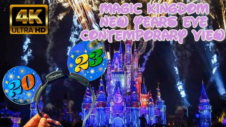 Disney's Fantasy in the Sky New Years Eve Fireworks 2022 4KHD 60fps Contemporary View Magic Kingdom