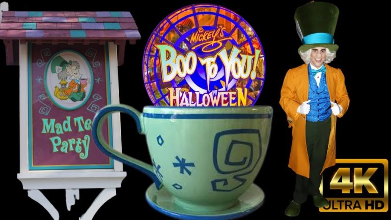 Mickey's Not-So-Scary Halloween Mad Party Tea Party Ride Overlay 4KHD 60fps 1st Night 2022