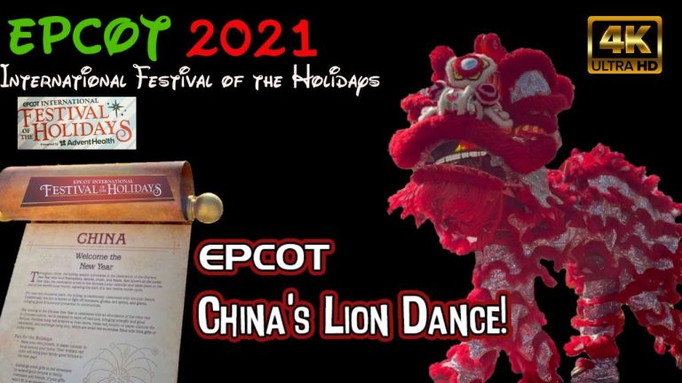 Chinese Lion Dance | 4K HD | China Pavilion |Epcot International Festival of the Holidays 2021