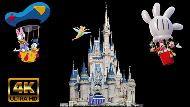 Mickey Cavalcade Parade Cinderella Castle Background | 4K HD | Magic Kingdom |Walt Disney World