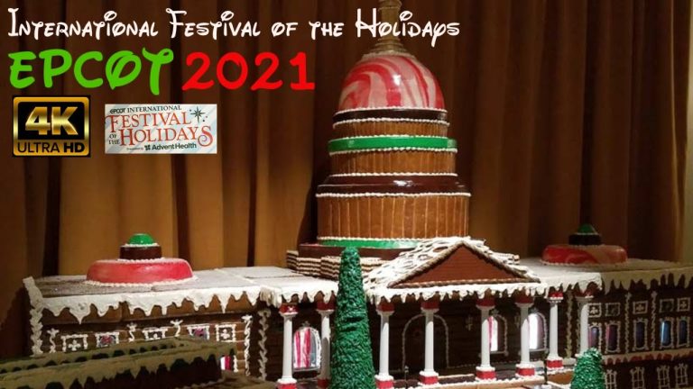 American Adventure Pavilion Gingerbread Houses | 4K HD |Epcot International Festival of the Holidays