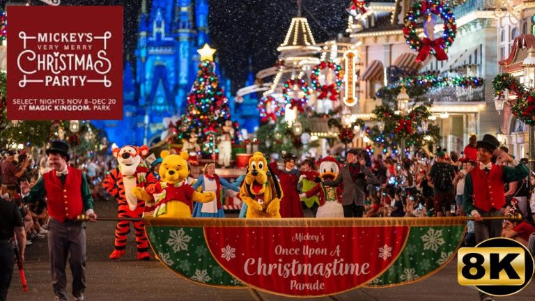 2024 *PREMIUM SPOT Nighttime Christmas Parade "Disney Once Upon A Christmastime Parade" 8K Color